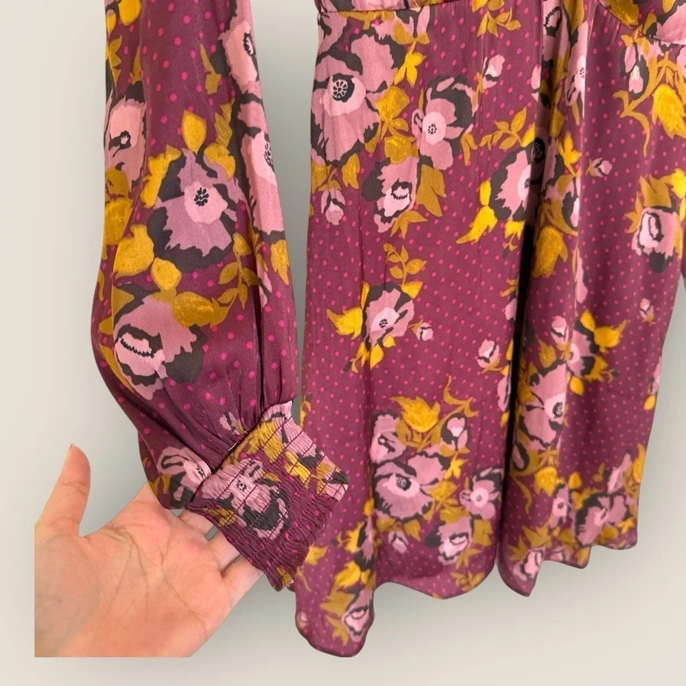 Free People | Mystic Moon Mini Dress | Size 4 | Purple Floral